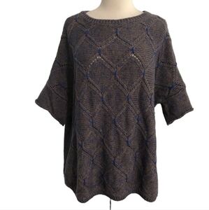 Anthropologie Moth Womens Knit Boat Neck Oversized Sweater Dolman Sleeve Sz M/L